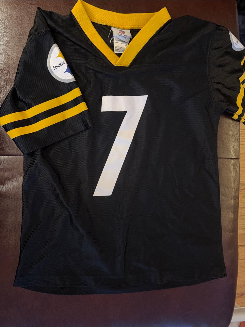 NFL Black and Yellow Jersey with White Number 7 Steelers 2005 kids